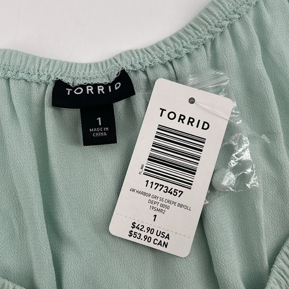 NWT Torrid Babydoll Crepe Off-Shoulder Top Size 1 1X - Picture 11 of 13